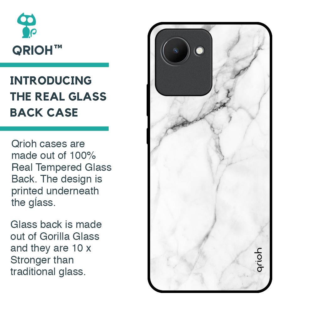 Modern White Marble Glass Case for Realme C30
