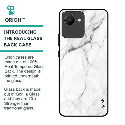 Modern White Marble Glass Case for Realme C30