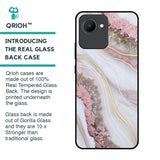 Pink & Gold Gllitter Marble Glass Case for Realme C30