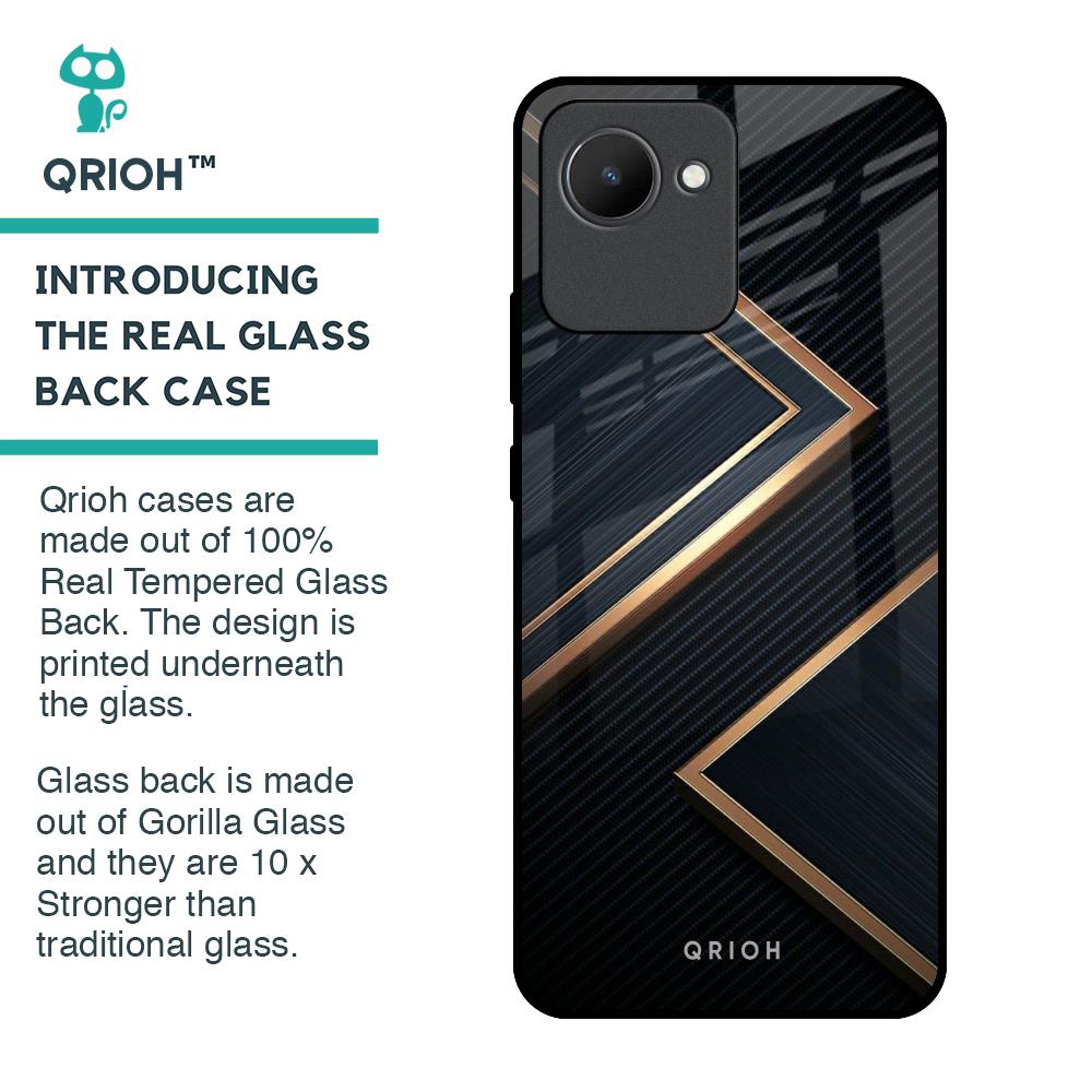 Sleek Golden & Navy Glass Case for Realme C30