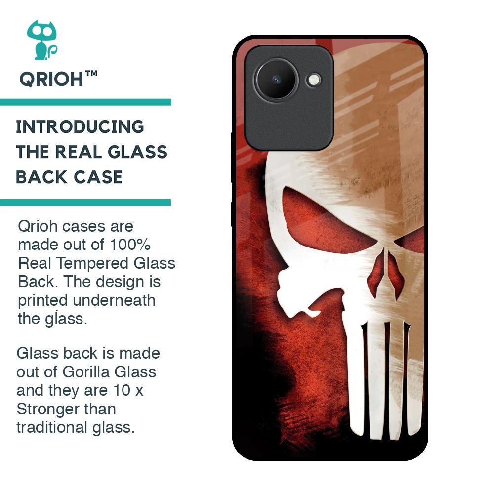 Red Skull Glass Case for Realme C30