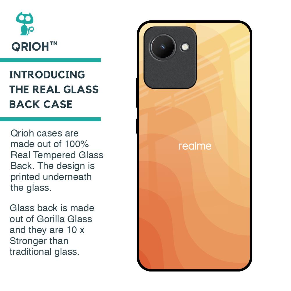 Orange Curve Pattern Glass Case for Realme C30