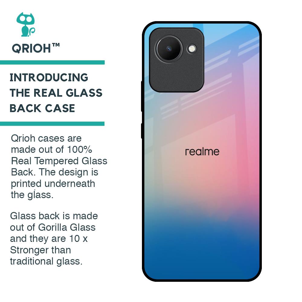 Blue & Pink Ombre Glass case for Realme C30