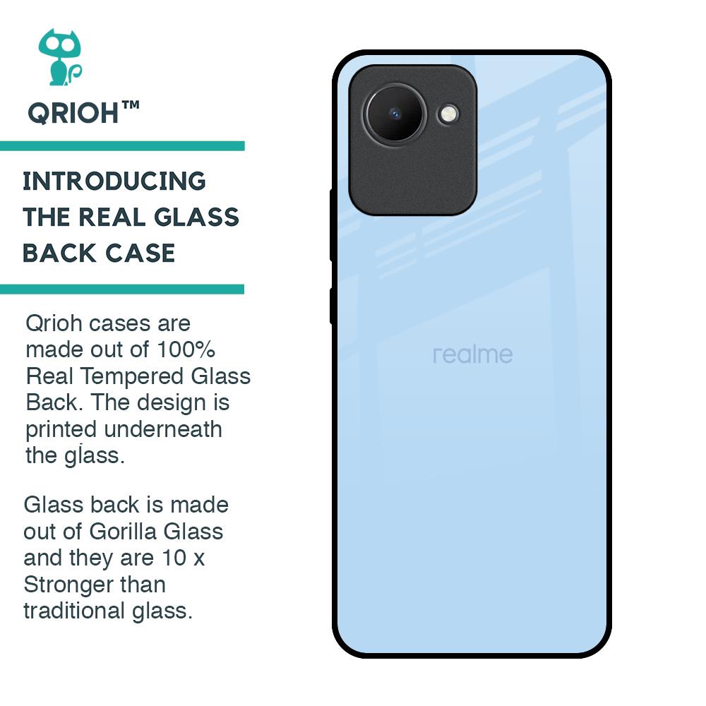 Pastel Sky Blue Glass Case for Realme C30