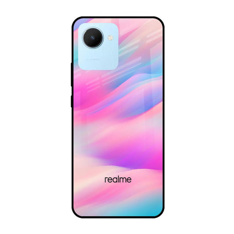 Colorful Waves Realme C30 Glass Cases & Covers Online
