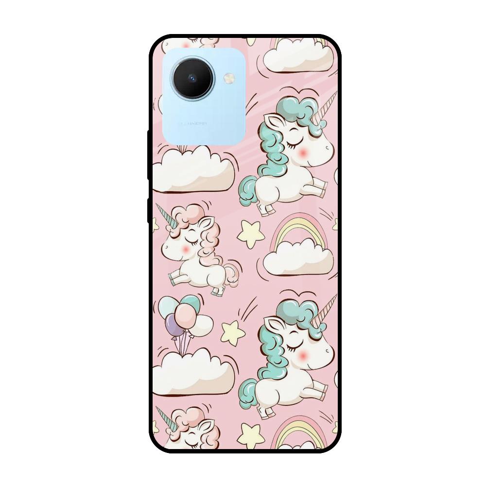 Balloon Unicorn Realme C30 Glass Cases & Covers Online