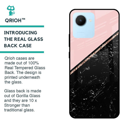 Marble Texture Pink Glass Case For Realme C30