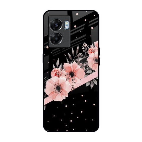 Floral Black Band Oppo K10 5G Glass Back Cover Online