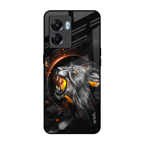 Aggressive Lion Oppo K10 5G Glass Back Cover Online