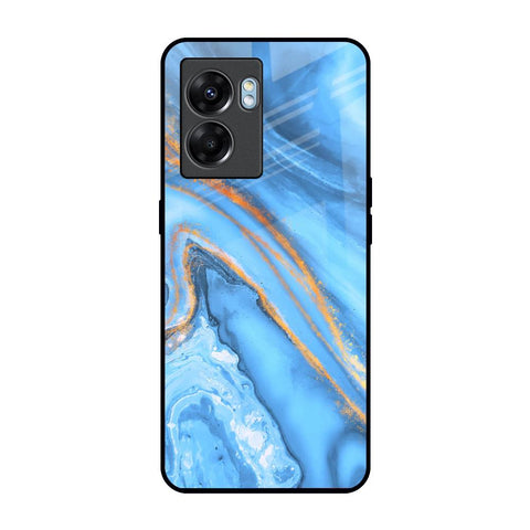 Vibrant Blue Marble Oppo K10 5G Glass Back Cover Online