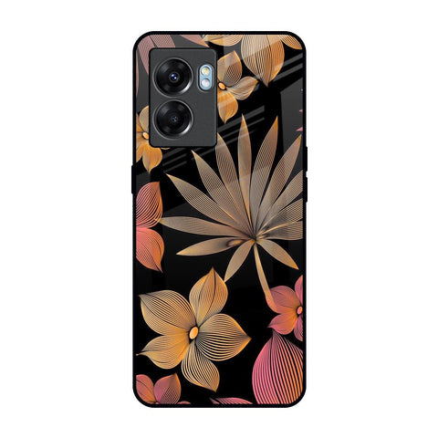 Lines Pattern Flowers Oppo K10 5G Glass Back Cover Online