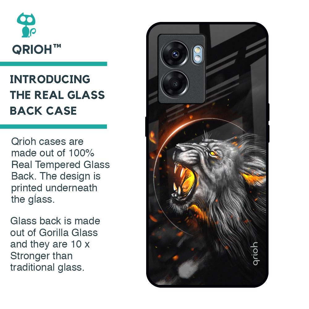 Aggressive Lion Glass Case for Oppo K10 5G