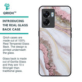 Pink & Gold Gllitter Marble Glass Case for Oppo K10 5G