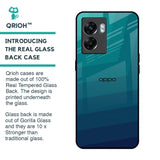 Green Triangle Pattern Glass Case for Oppo K10 5G