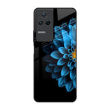 Half Blue Flower Poco F4 5G Glass Back Cover Online