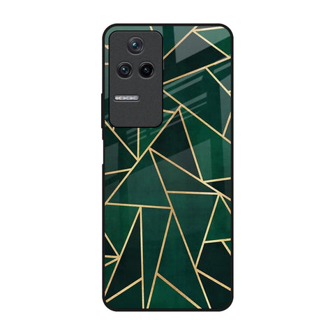 Abstract Green Poco F4 5G Glass Back Cover Online