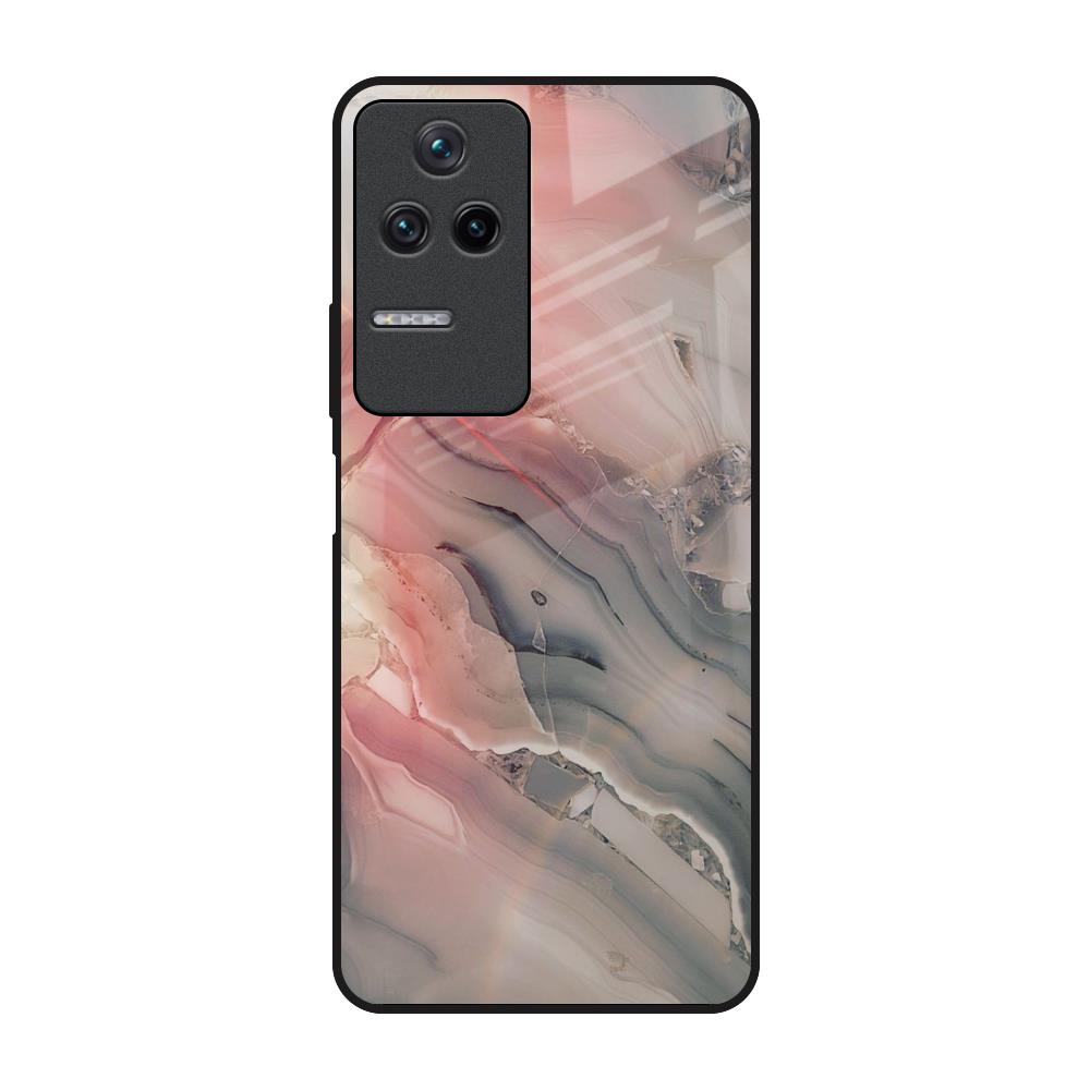 Pink And Grey Marble Poco F4 5G Glass Back Cover Online