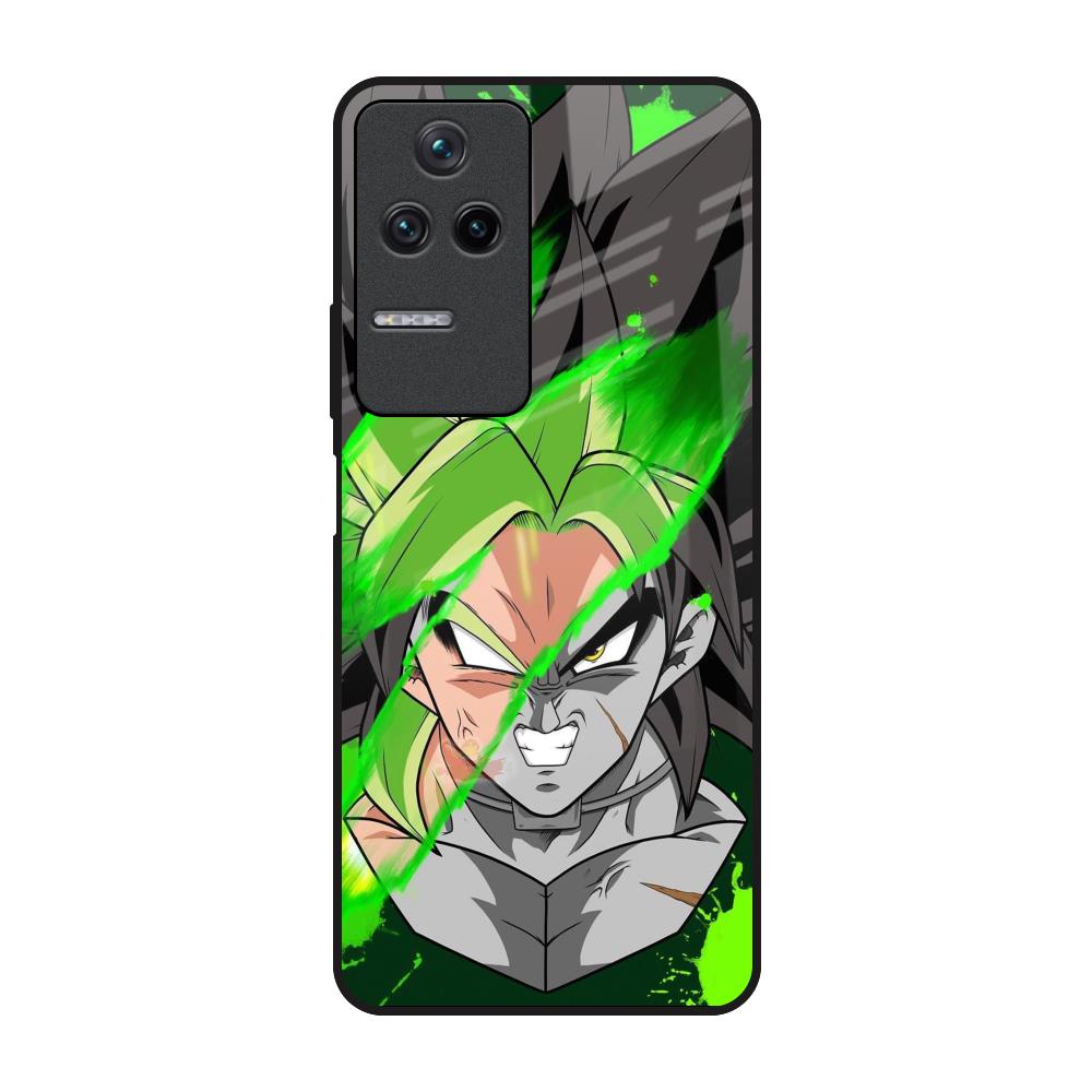 Anime Green Splash Poco F4 5G Glass Back Cover Online