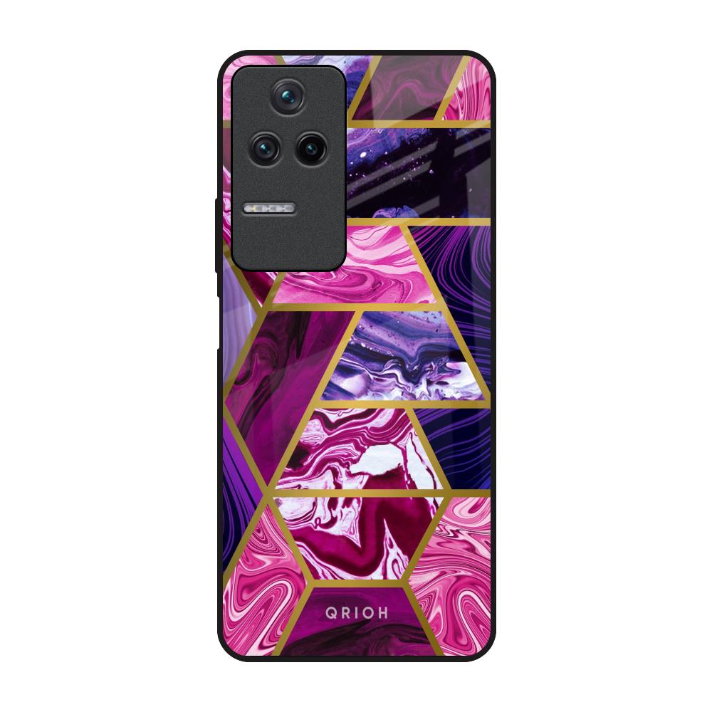 Electroplated Geometric Marble Poco F4 5G Glass Back Cover Online