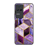 Purple Rhombus Marble Poco F4 5G Glass Back Cover Online