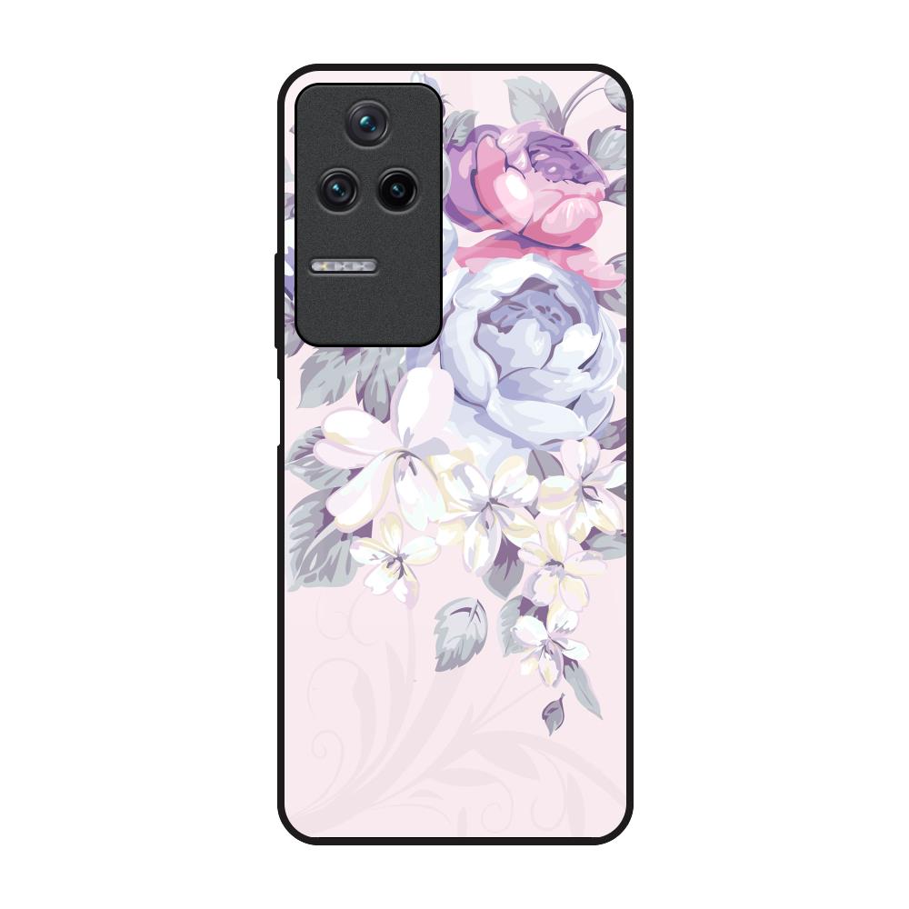 Elegant Floral Poco F4 5G Glass Back Cover Online