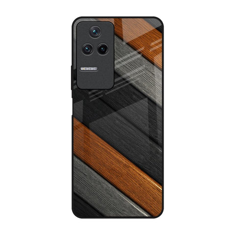 Tri Color Wood Poco F4 5G Glass Back Cover Online
