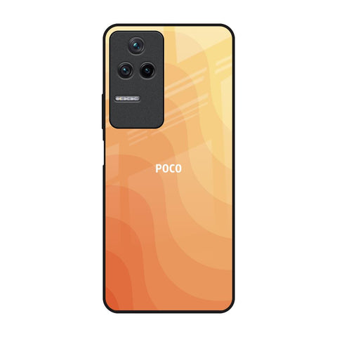 Orange Curve Pattern Poco F4 5G Glass Back Cover Online