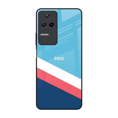 Pink & White Stripes Poco F4 5G Glass Back Cover Online