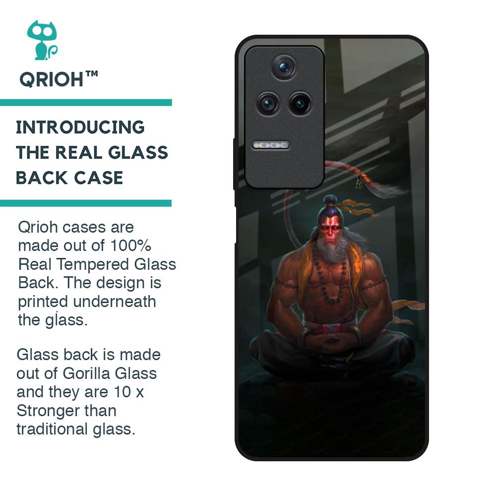 Lord Hanuman Animated Glass Case for Poco F4 5G