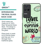 Travel Stamps Glass Case for Poco F4 5G