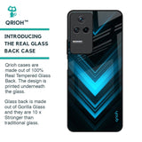 Vertical Blue Arrow Glass Case For Poco F4 5G