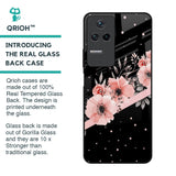 Floral Black Band Glass Case For Poco F4 5G