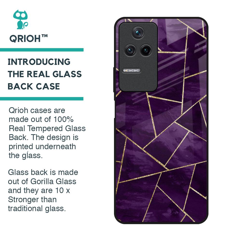 Geometric Purple Glass Case For Poco F4 5G