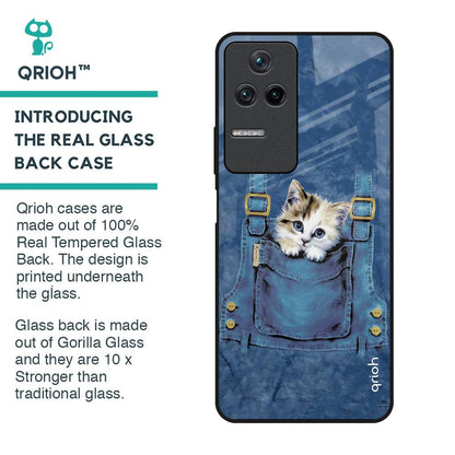 Kitty In Pocket Glass Case For Poco F4 5G