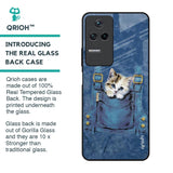 Kitty In Pocket Glass Case For Poco F4 5G