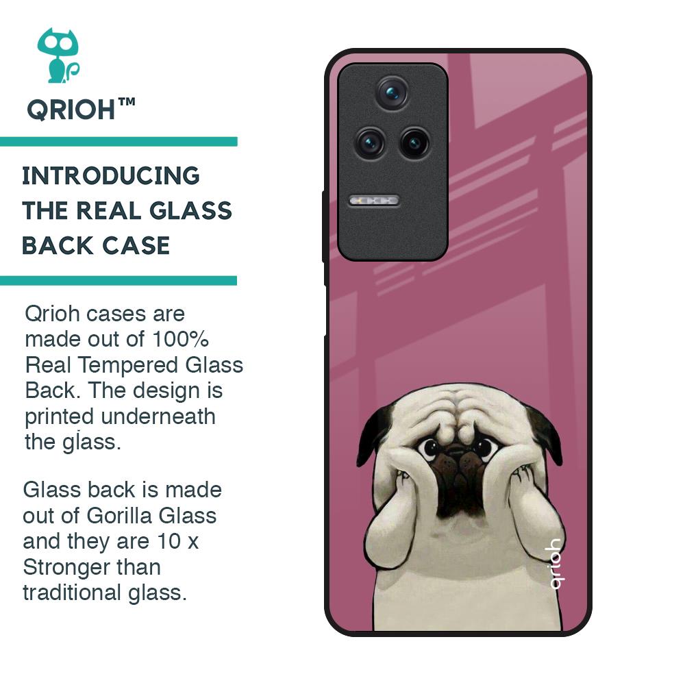 Funny Pug Face Glass Case For Poco F4 5G