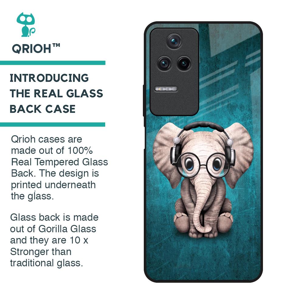 Adorable Baby Elephant Glass Case For Poco F4 5G