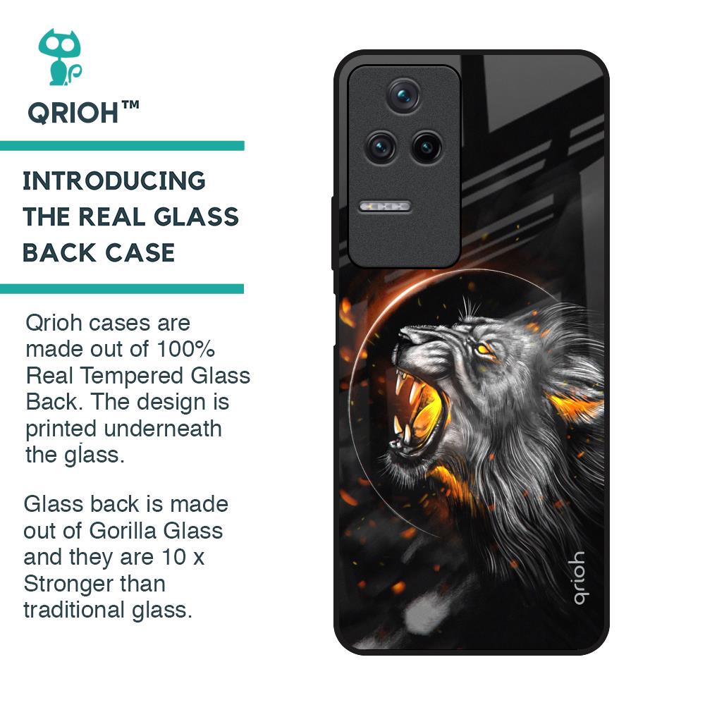 Aggressive Lion Glass Case for Poco F4 5G