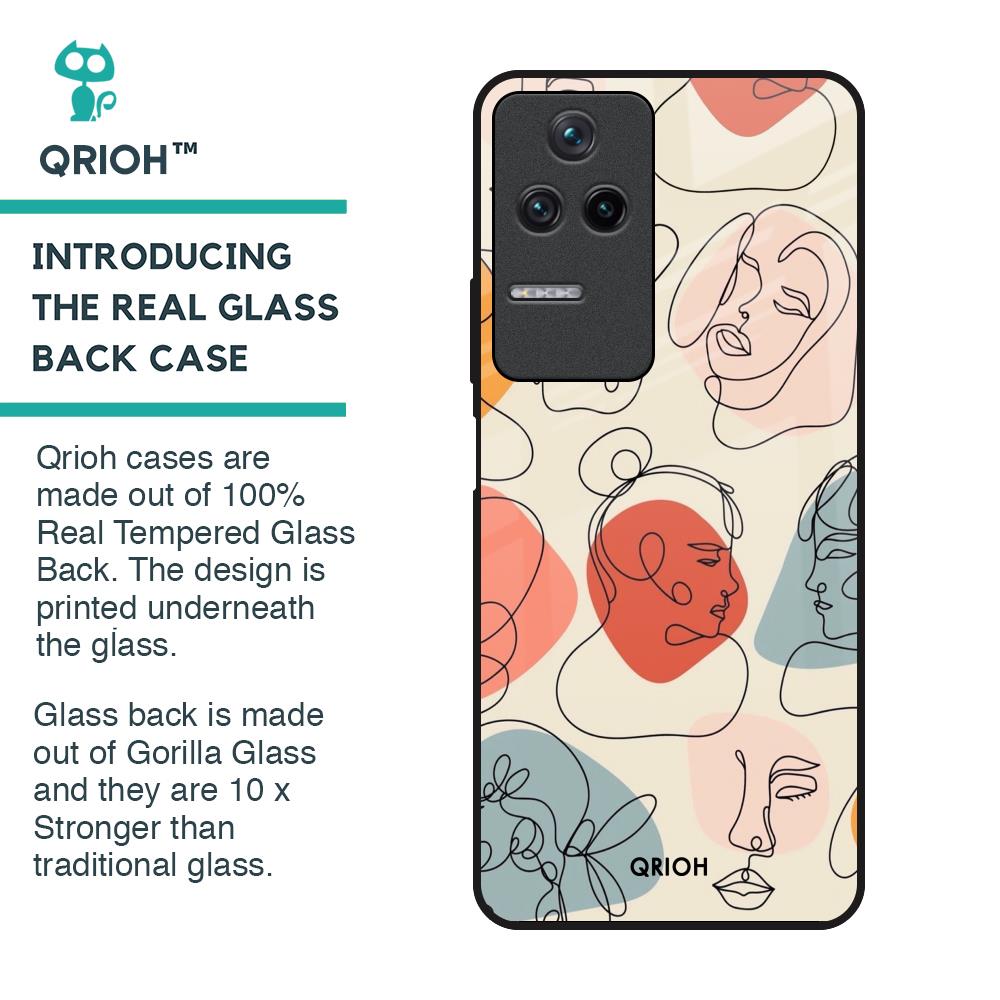Abstract Faces Glass Case for Poco F4 5G