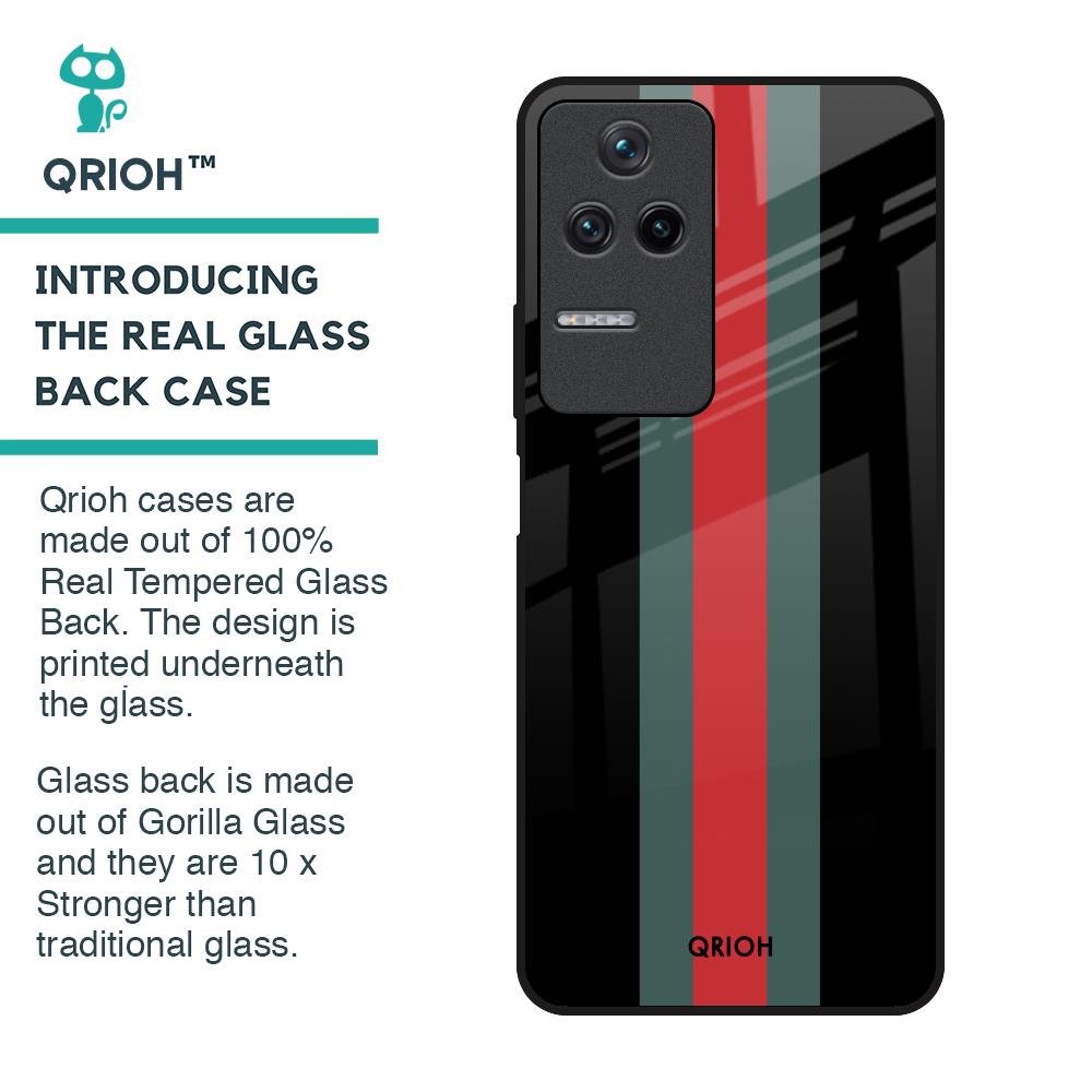 Vertical Stripes Glass Case for Poco F4 5G