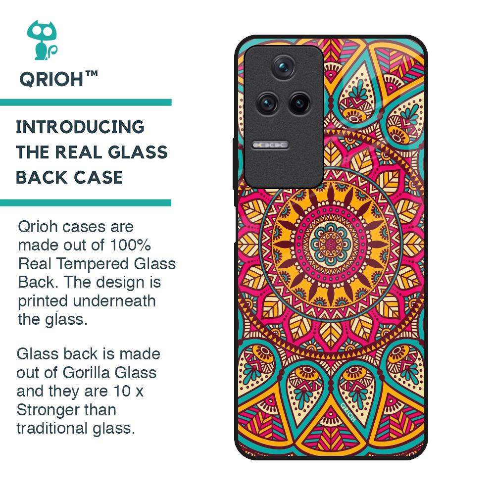 Elegant Mandala Glass Case for Poco F4 5G