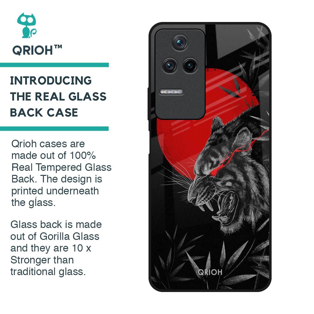 Red Moon Tiger Glass Case for Poco F4 5G