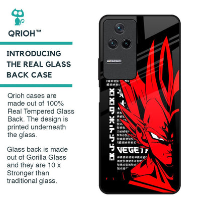 Red Vegeta Glass Case for Poco F4 5G