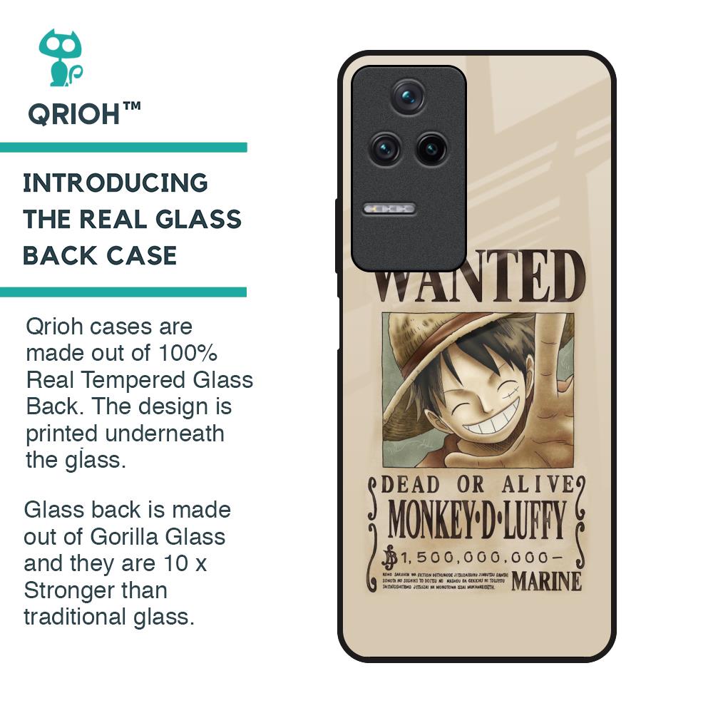 Luffy Wanted Glass Case for Poco F4 5G