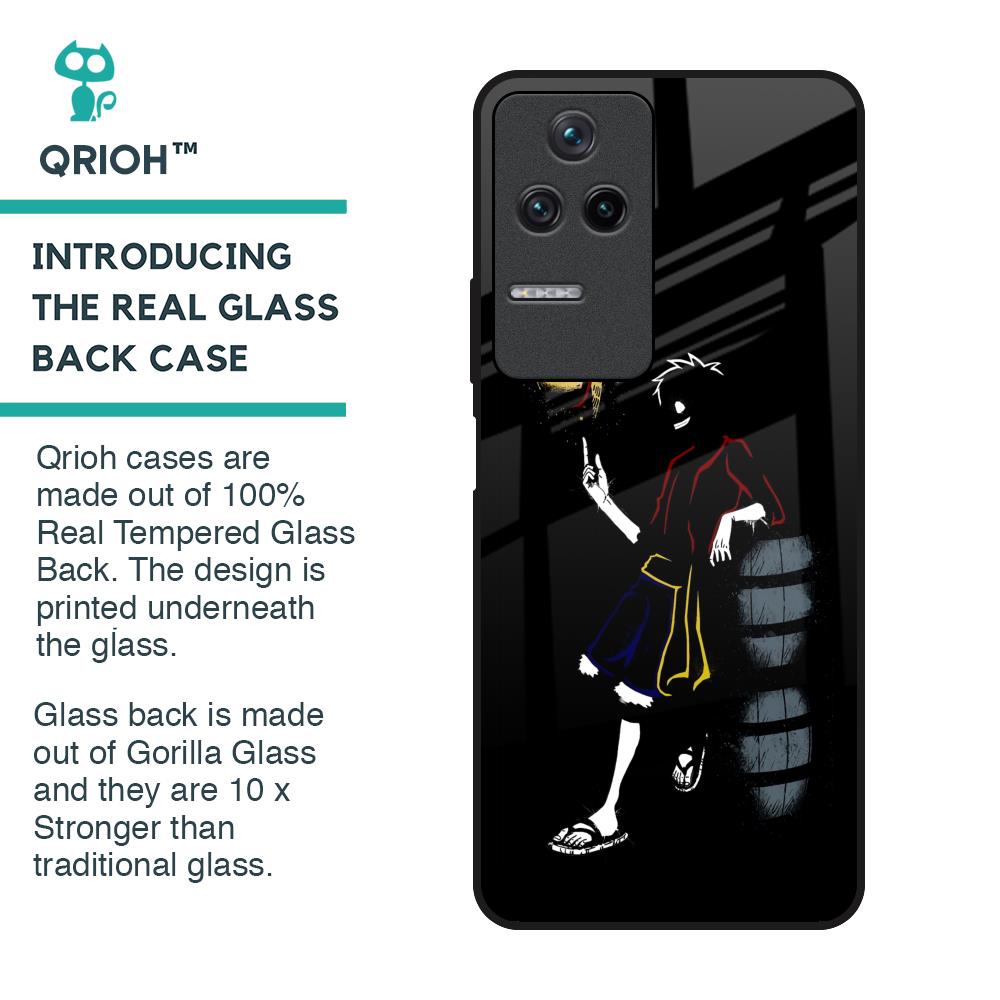 Luffy Line Art Glass Case for Poco F4 5G
