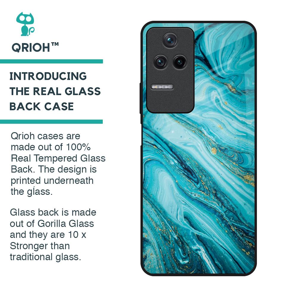 Ocean Marble Glass Case for Poco F4 5G