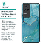 Blue Golden Glitter Glass Case for Poco F4 5G
