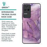Purple Gold Marble Glass Case for Poco F4 5G