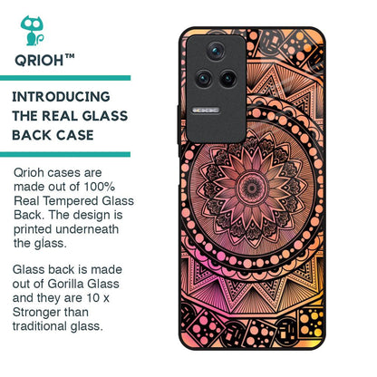 Floral Mandala Glass Case for Poco F4 5G