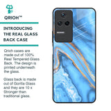 Vibrant Blue Marble Glass Case for Poco F4 5G